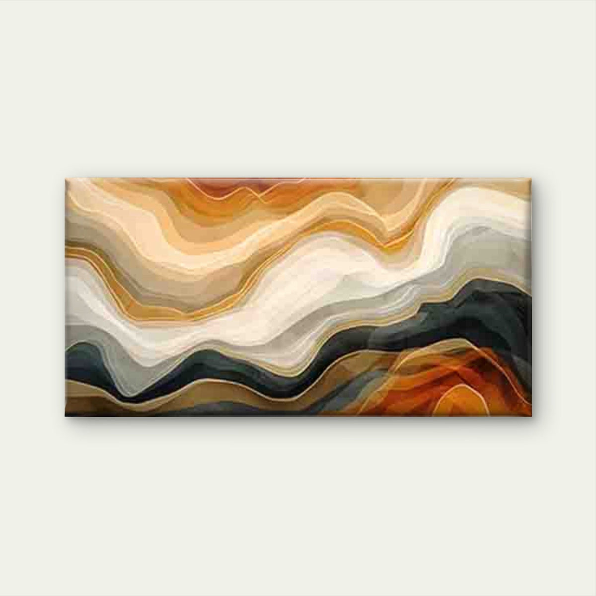 Abstract Wave Pattern Wall Art Canvas Office Home Room Framed 120x60cm