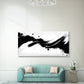 Zen Ink Brush Stroke Wall Art Canvas Office Home Room Framed 80x45cm