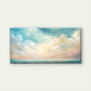 Calm Blue Sea Fluffy Cloud Wall Art Canvas Office Home Room Framed 120x60cm