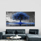 Lakeside Blue Flower Tree Wall Art Canvas Office Home Room Framed 120x60cm