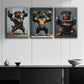 3pcs A fitness Rottweiler Metal Print Ready to Hang Art