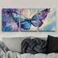 3pcs Purple Butterfly Metal Print Ready to Hang Art