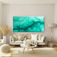 Turquoise Marble Vein Texture Wall Art Canvas Office Home Room Framed 120x60cm