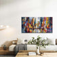 Abstract Cityscape with Bright Wall Art Canvas Office Home Room Framed 120x60cm