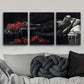 3pcs Luxurious Gothic Skeleton with Roses Metal Print Ready to Hang Art