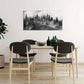 Foggy Mountain Black And White Nature Forest Wall Art canvas office home room framed 120x60cm