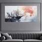Abstract Black Ship Reflection Wall Art wall canvas office home room framed 120x60cm