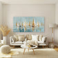 Vibrant Sailboat Painting Wall Art Canvas Office Home Room Framed 120x60cm