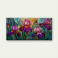 Irises Spring Bloom Floral Wall Art Canvas Office Home Room Framed 80x45cm