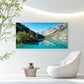 Idyllic French Pyrenees Lake Wall Art Canvas Office Home Room Framed 80x45cm