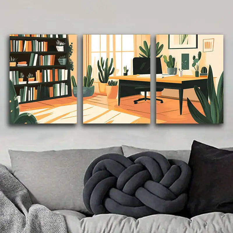 3pcs Room for Houseplants Metal Print Ready to Hang Art