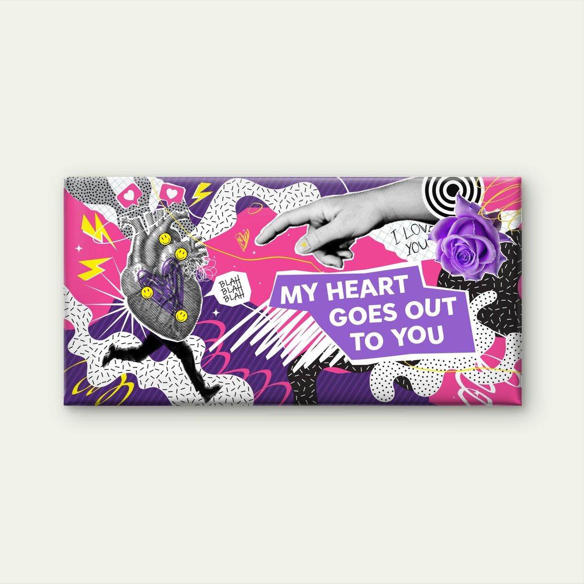 Abstract Pop Purple Love Quote Wall Art Canvas Office Home Room Framed 80x45cm