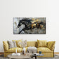 Abstract Black And Golden Horse Wall Art Canvas Office Home Room Framed 120x60cm