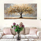 Golden & Beige Leaves Wall Art wall canvas office home room framed 120x60cm
