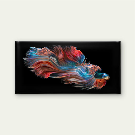 Abstract Betta Fish Swim Wall Art Canvas Office Home Room Framed 80x45cm