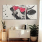 3pcs Cute Cow with Heart-Shaped Glasses Metal Print Ready to Hang Art