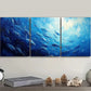 3pcs School of Fish Design Dark Blue Ocean Metal Print Ready to Hang Art
