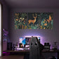 3pcs Deer in the Forest Flowers & Plants, Vibrant Metal Print Ready to Hang Art