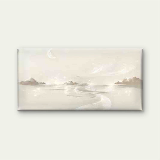 Dreamy Moonlight Ocean LandscapeWall Art Canvas Office Home Room Framed 80x45cm