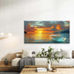 Glass Boat on a Sunset Sea Wall Art Canvas Office Home Room Framed 120x60cm