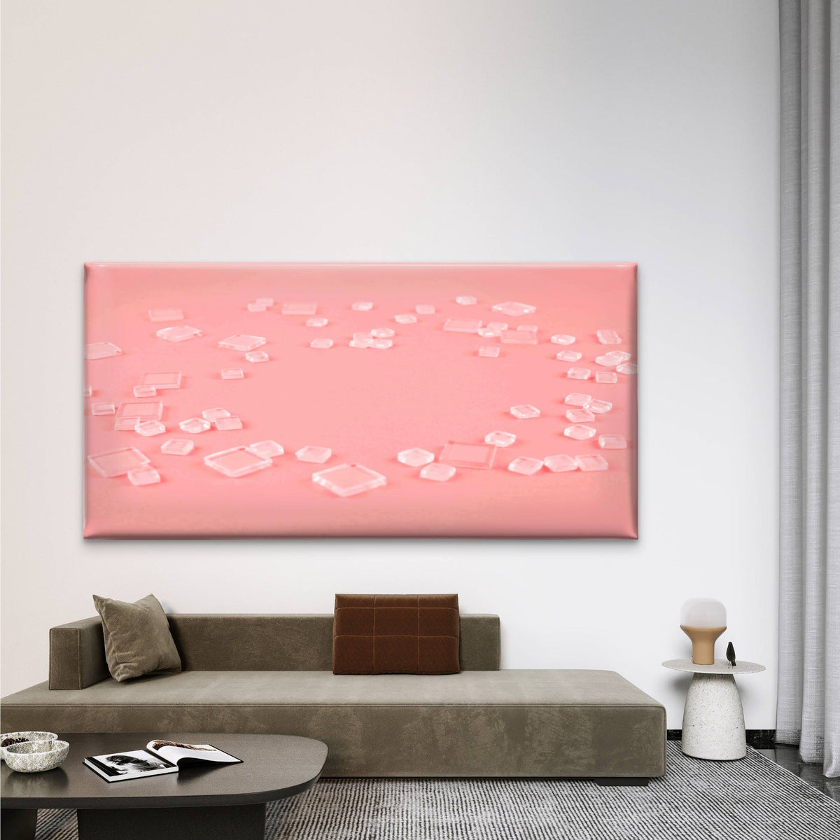Ice Cubes Pattern Wall Art Canvas Office Home Room Framed 80x45cm