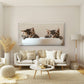 Two Kittens One Cup Wall Art Canvas Office Home Room Framed 80x45cm