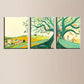 3pcs Magnificent Green Trees Classic Design Metal Print Ready to Hang Art