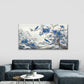 Blue Birds & Snowy Landscape Wall Art Canvas Office Home Room Framed 80x45cm