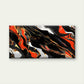 Fluid Black Red Swirl Marble Wall Art Canvas Office Home Room Framed 80x45cm