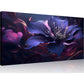 Vibrant Purple Floral Swirls Wall Art canvas office home room framed 120x60cm