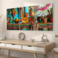 3pcs Instrumental Guitar Art Scenery Wall Art Set Canvas Framed 40x60cm - High Quality Print 100% Australian Made Wall Canvas Ready to Hang