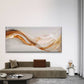 Glittering Golden Particles Wall Art Canvas Office Home Room Framed 120x60cm