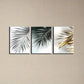 3pcs Abstract Leaves Green Gold Classic Design Metal Print Ready to Hang Art