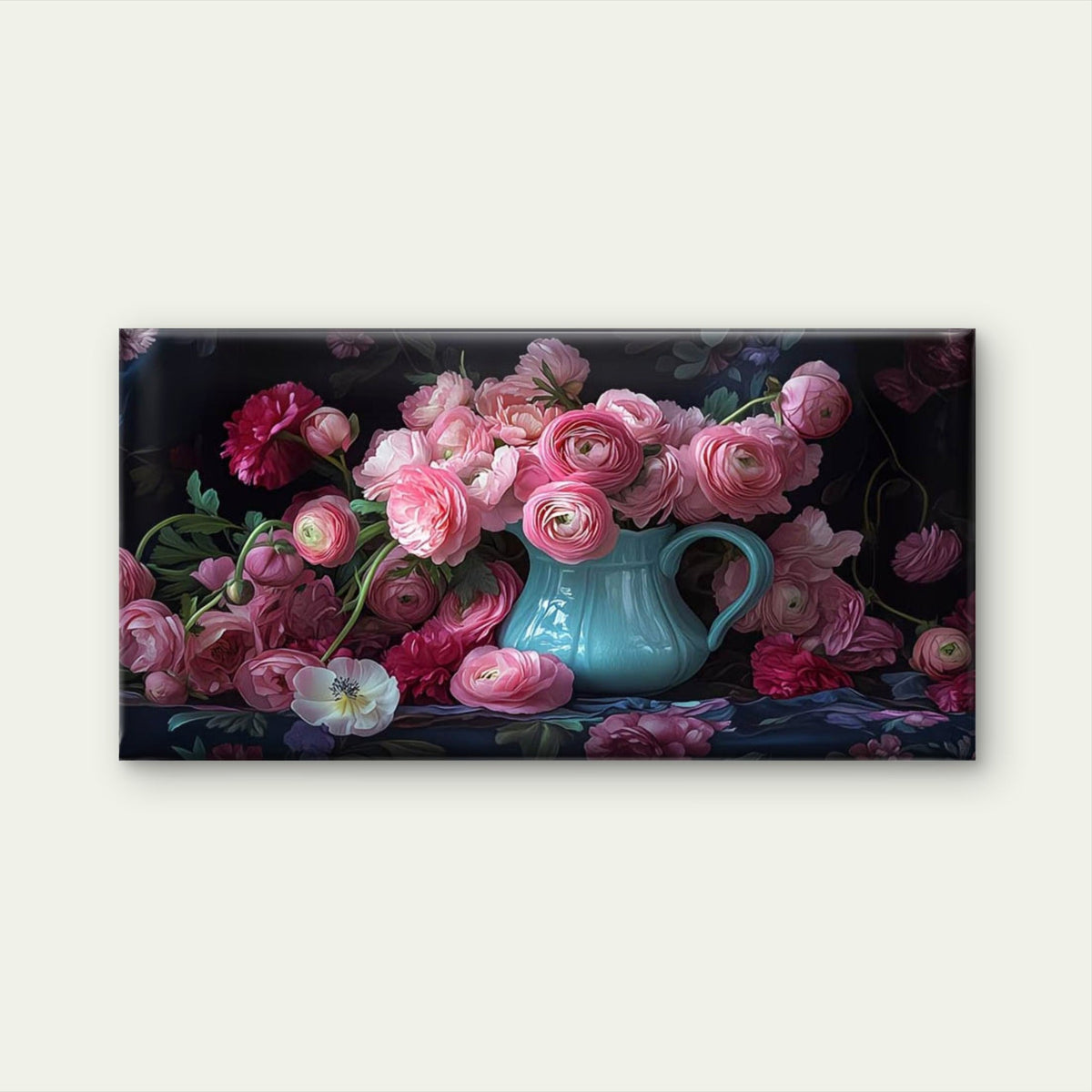 Whispers Of Pink Roses Wall Art Canvas Office Home Room Framed 120x60cm