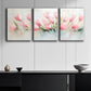 3pcs Watercolor beautiful painting of pink tulips Metal Print Ready to Hang Art