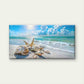 Seashells on Beach with Ocean Wall Art Canvas Office Home Room Framed 120x60cm