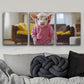 3pcs Pink baby calf Metal Print Ready to Hang Art