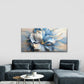 Blue And White Floral Design Wall Art Canvas Office Home Room Framed 120x60cm