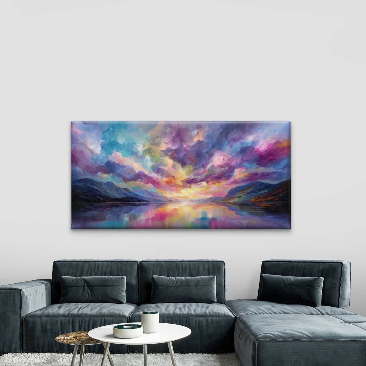 Sunset Ocean Oil Painting Wall Art Canvas Office Home Room Framed 120x60cm