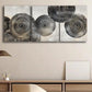 3pcs Round wood grain pattern Metal Print Ready to Hang Art