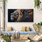 Featuring a Lion'S Mane Wall Art Canvas Office Home Room Framed 120x60cm