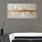 Abstract Gray & Yellow Modern Brushstroke Painting Wall Art wall canvas office home room framed 80x45cm