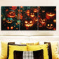 3pcs Pumpkins with different faces Metal Print Ready to Hang Art