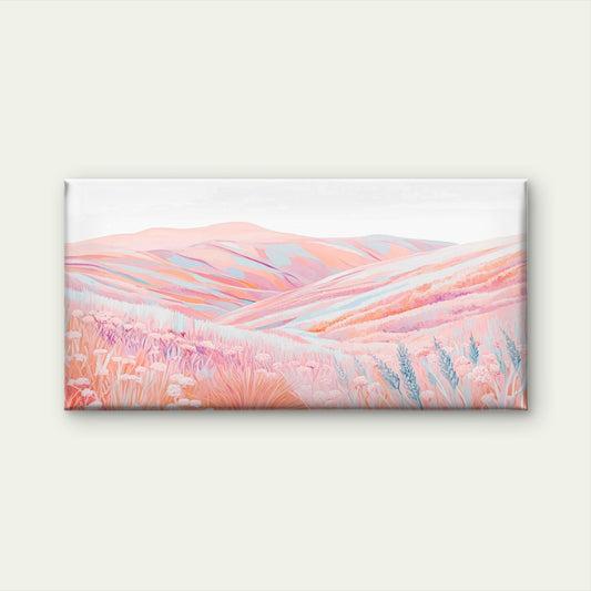 Pastel Peak Meadows Wall Art Canvas Office Home Room Framed 80x45cm