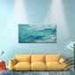 Abstract Blue Ocean Sea Wave Wall Art Canvas Office Home Room Framed 120x60cm