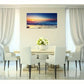 White Ocean Beach Sunrise Ocean Waves & Sandy Shore Wall Art canvas office home room framed 120x60cm
