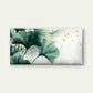 Green Ginkgo Leaf Abstract Gold Wall Art Canvas Office Home Room Framed 80x45cm