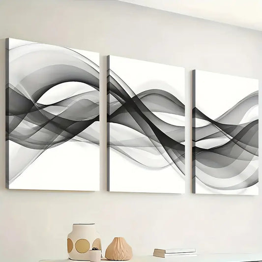 3pcs Modern Style Abstract Simple Light Luxury Line Art Wall Art Set Canvas Framed 40x60cm - High Quality Print 100% Australian Made Wall Canvas Ready to Hang