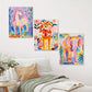 3pcs Colorful Animal Art, Horse, Lion and Elephant Metal Print Ready to Hang Art