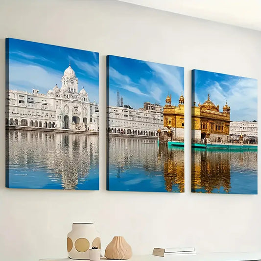 3pcs Modern Style Architecture Art Wall Art Set Canvas Framed 40x60cm - High Quality Print 100% Australian Made Wall Canvas Ready to Hang